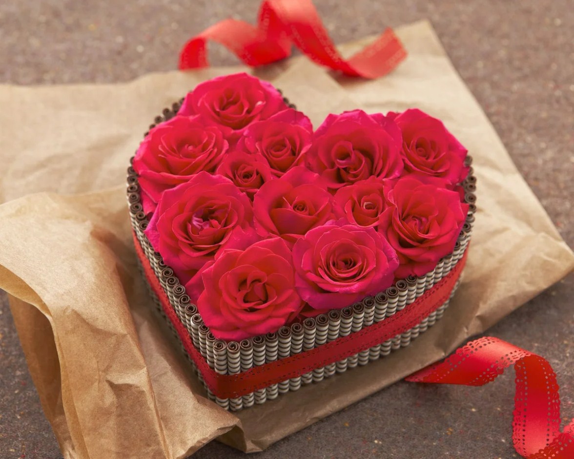 Фото купленного сердца из роз