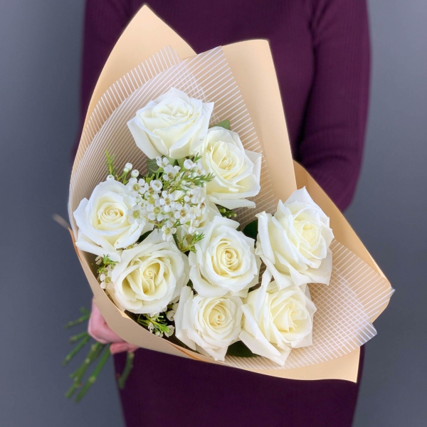 Букет из белых роз "Равенна". Фото 3