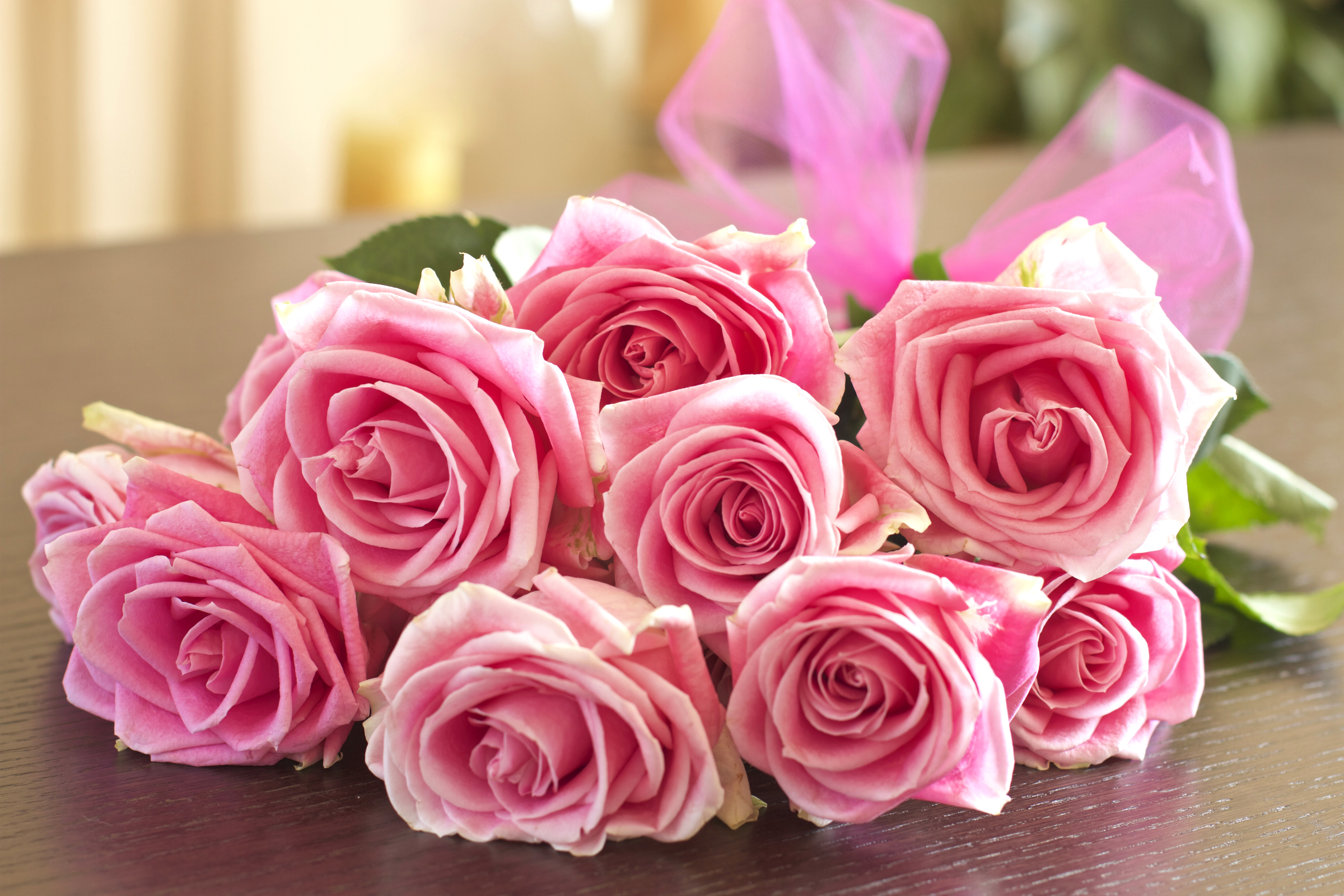 Фото букета розовых роз