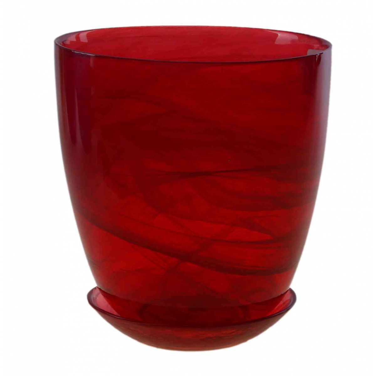 Горшок, цветное  стекло  (рубиновый)