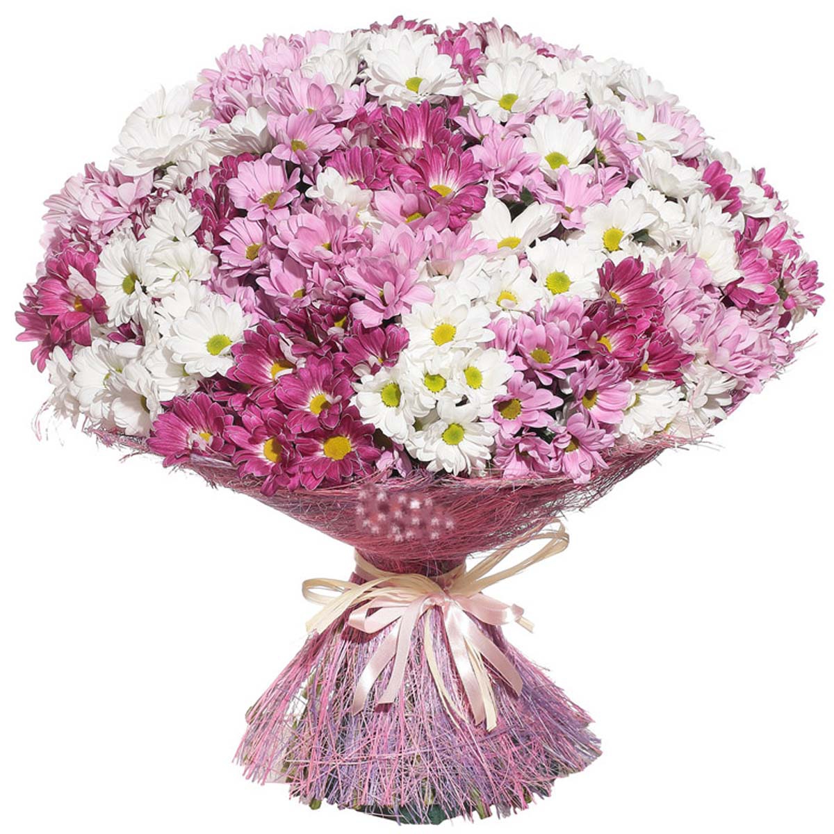 Букет из розовых хризантем "Вишневый сад"