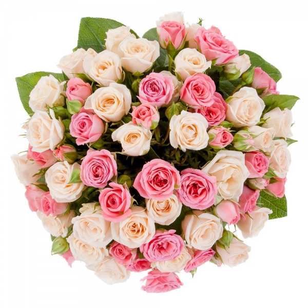Коробка с кустовыми розами "Перламутр". Фото 1