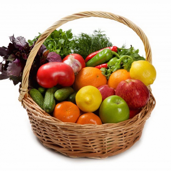 Корзина с фруктами и овощами "Кладовая здоровья"