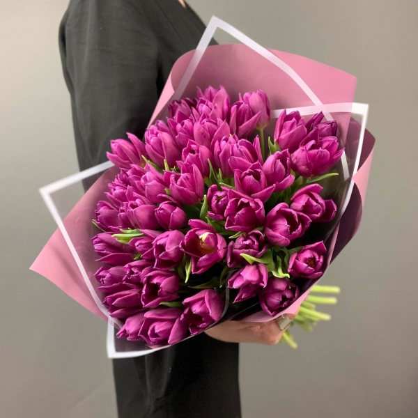 Букет тюльпанов "Пурпур". Фото 2